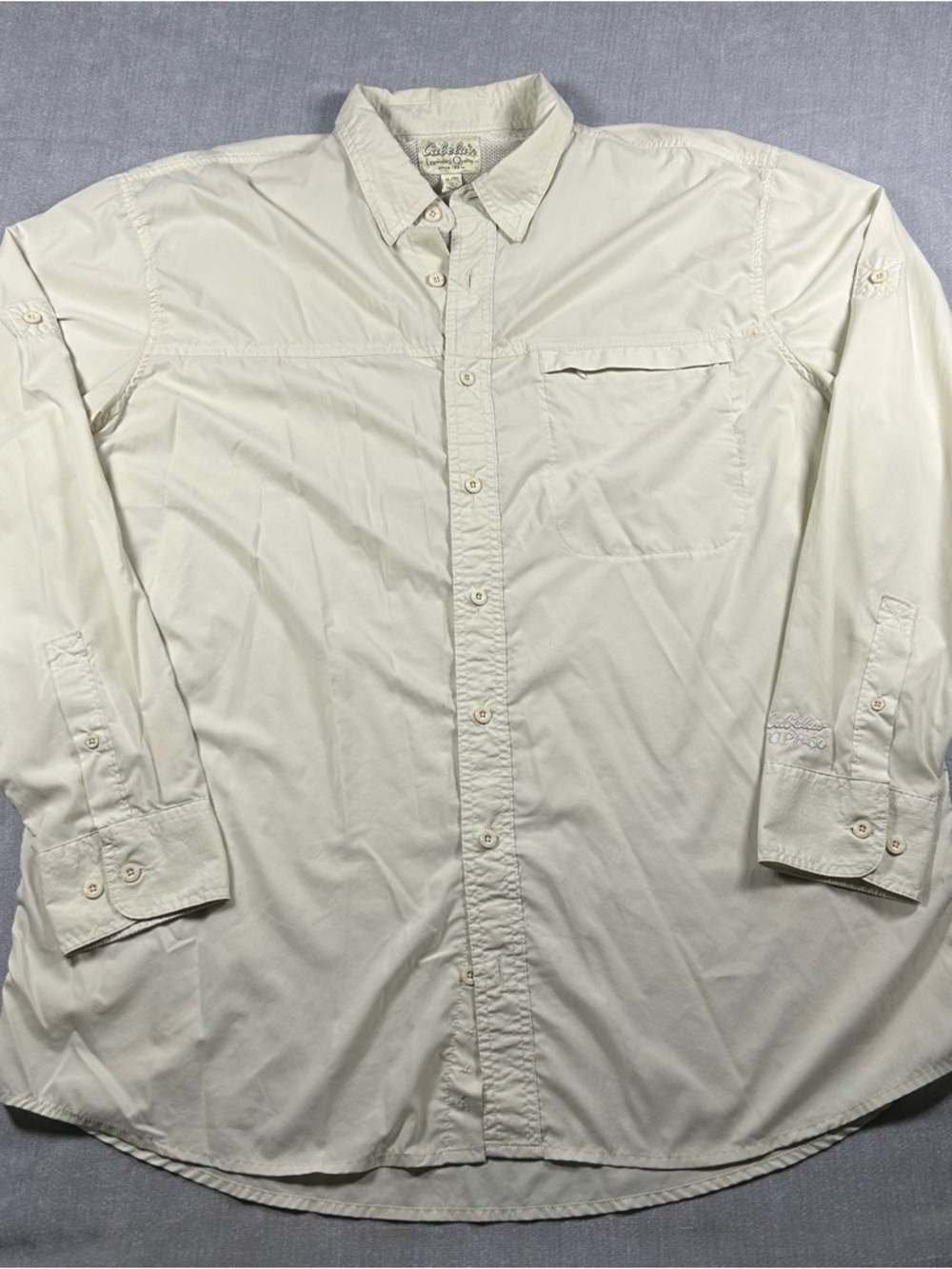 Cabela's Lightweight Outdoor Button-Up Shirts — Sage & Ivory Size XL Tall - Picture 7 of 9